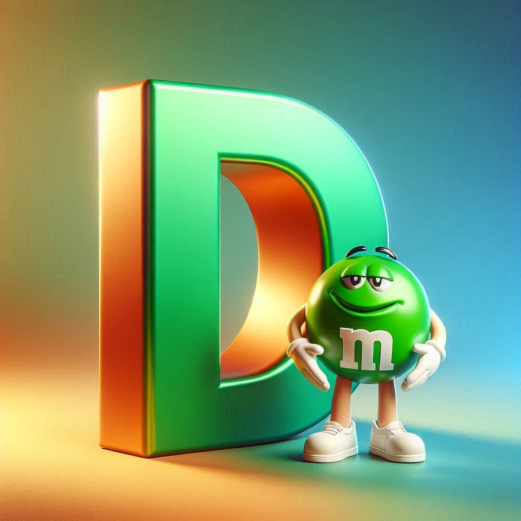 M&m — letter D