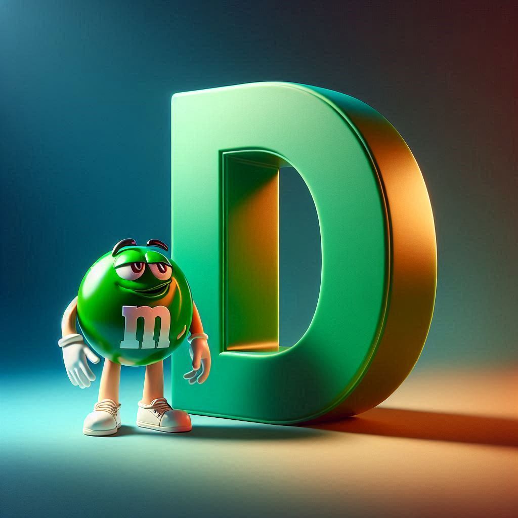 M&m — letter D (variant 2)