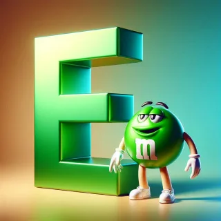 M&m — letter E (variant 2)