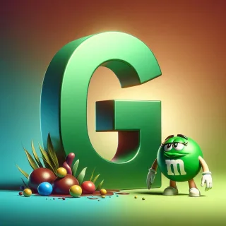 M&m — letter G