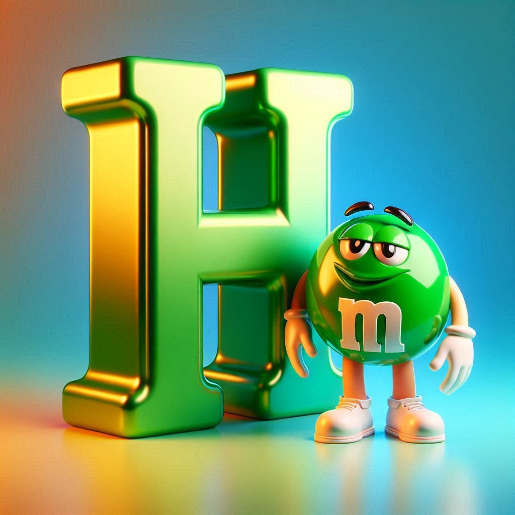 M&m — letter H