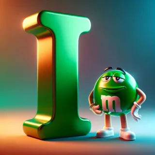 M&m — letter I (variant 2)
