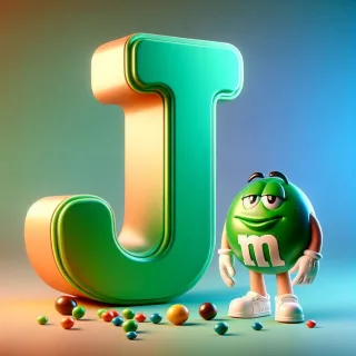 M&m — letter J (variant 2)