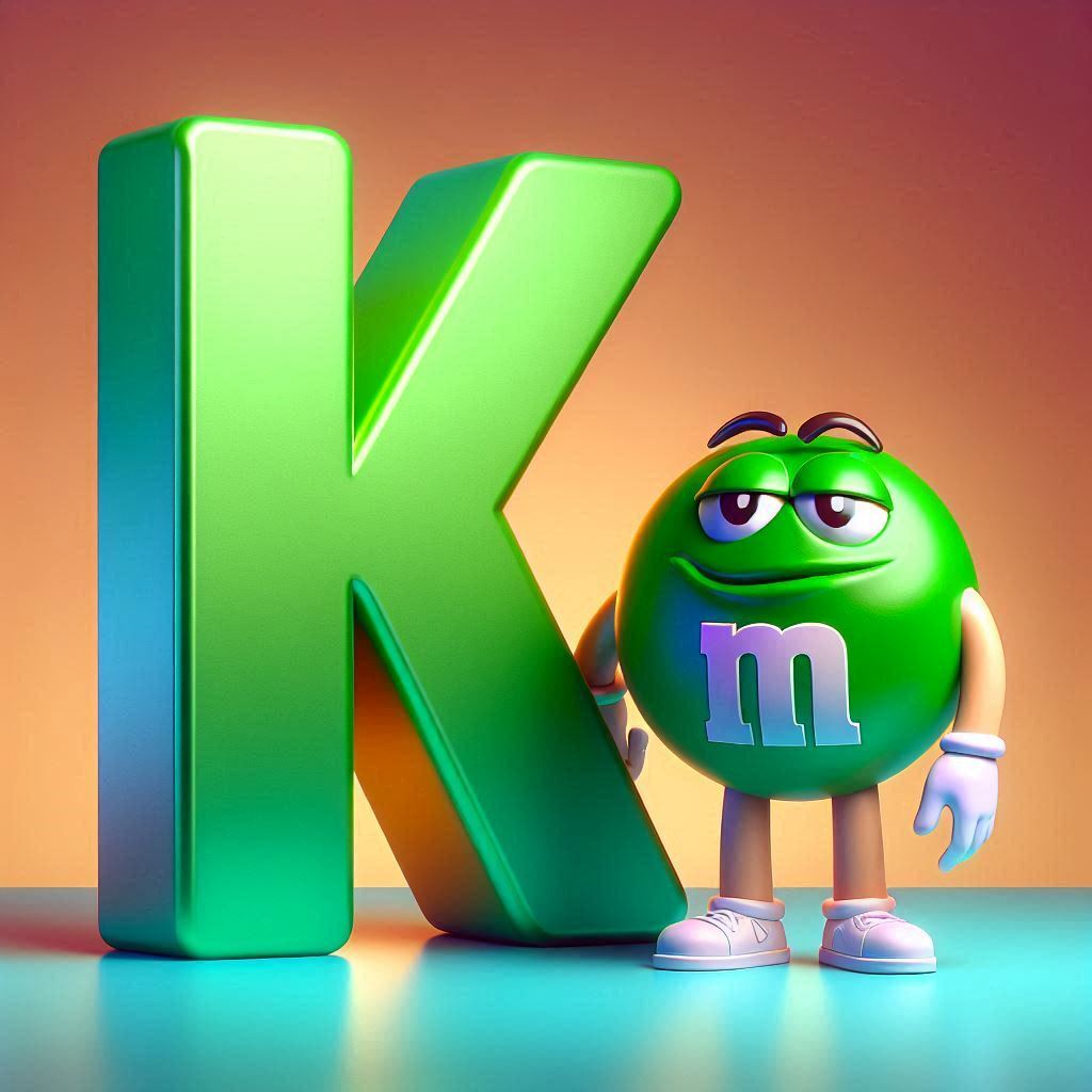 M&m — letter K
