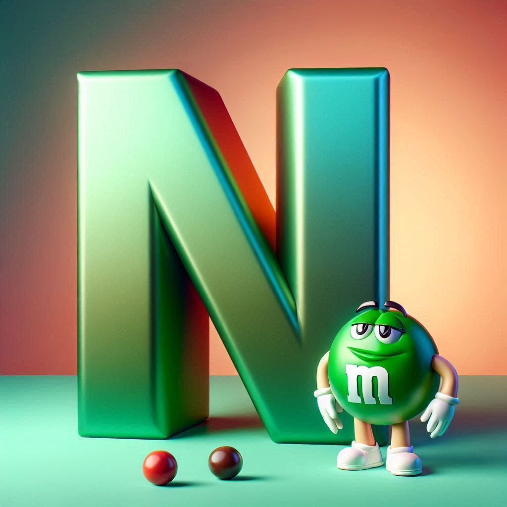 M&m — letter N (variant 2)