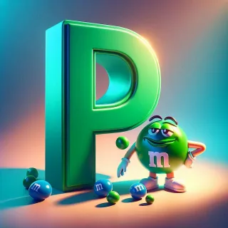 M&m — letter P (variant 2)