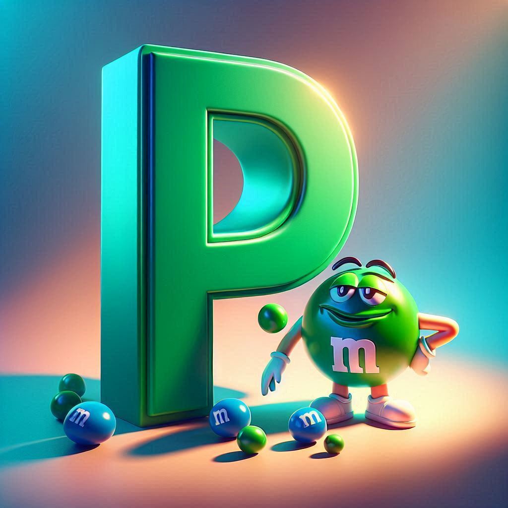 M&m — letter P (variant 2)