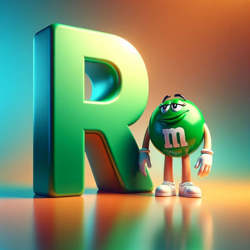 M&m — letter R