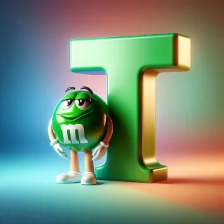 M&m — letter T (variant 2)