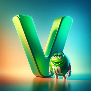 M&m — letter V