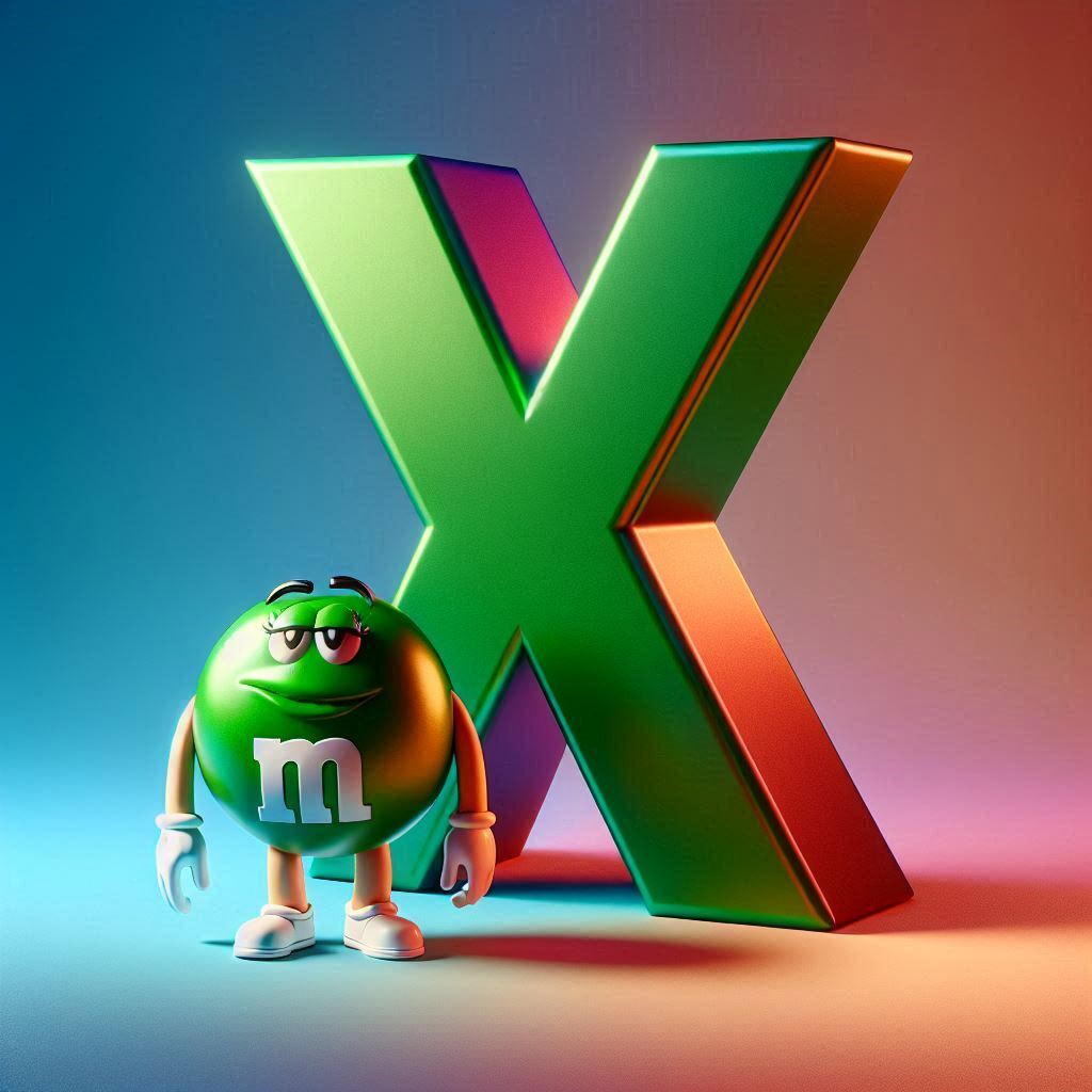 M&m — letter X