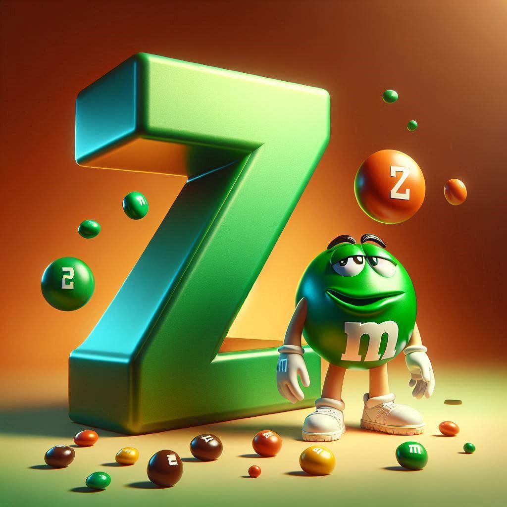 M&m — letter Z (variant 2)