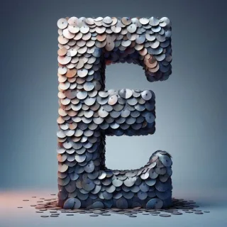 Marine mosaic — letter E