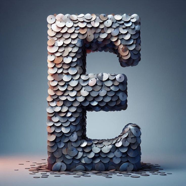 Marine mosaic — letter E