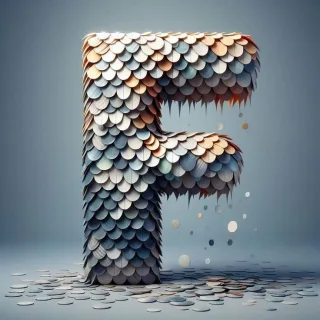 Marine mosaic — letter F