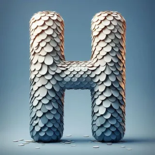 Marine mosaic — letter H