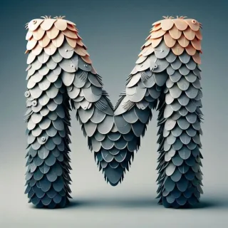 Marine mosaic — letter M