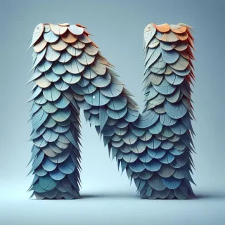 Marine mosaic — letter N