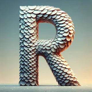 Marine mosaic — letter R