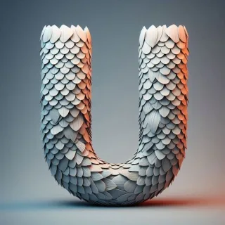 Marine mosaic — letter U