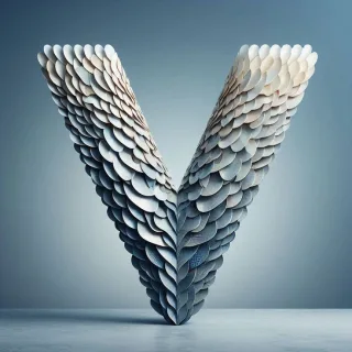 Marine mosaic — letter V