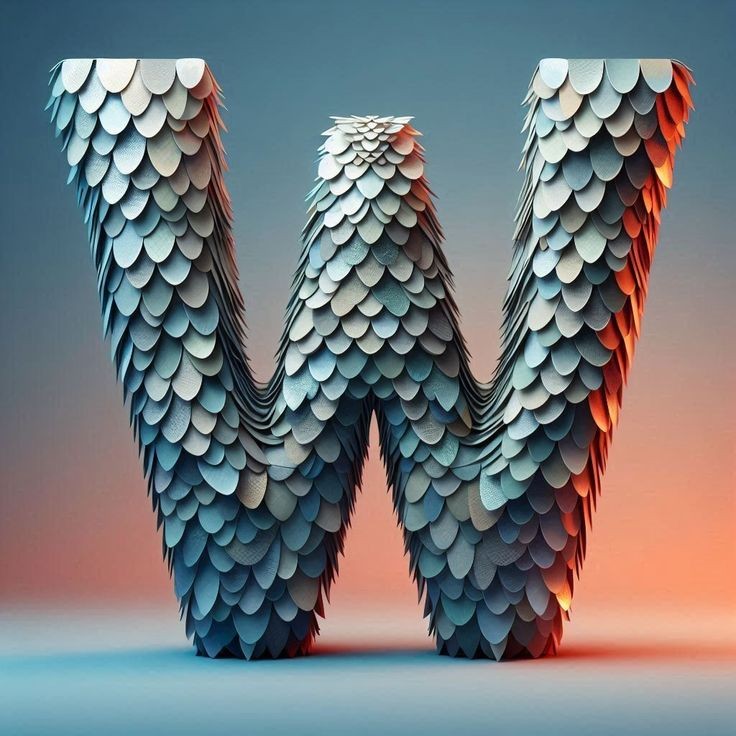 Marine mosaic — letter W