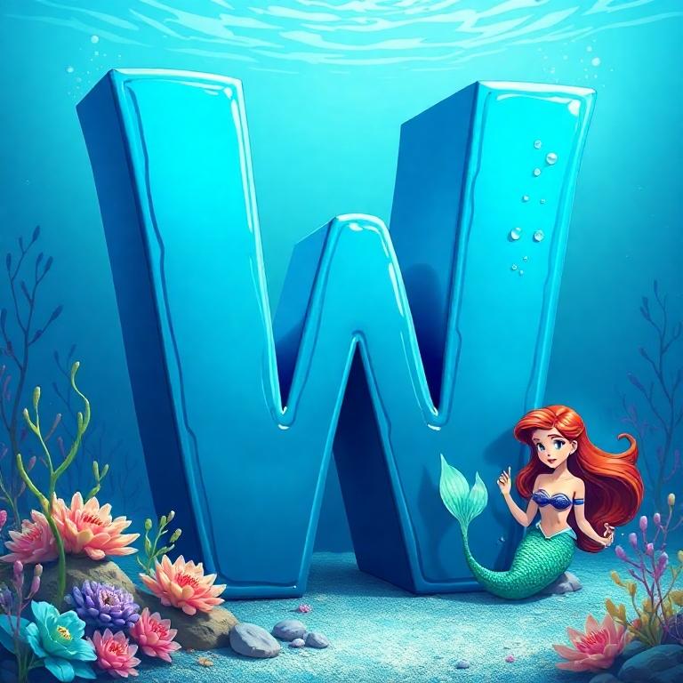 Mermaid — letter W
