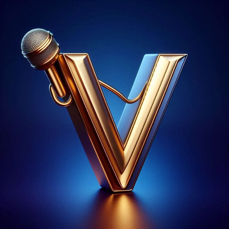 Microphones — letter V (variant 2)