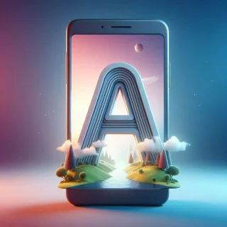 Mobile phone — letter A (variant 2)