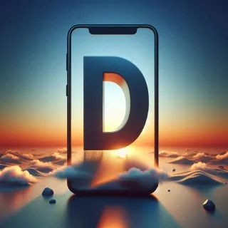 Mobile phone — letter D (variant 2)