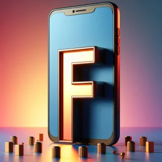 Mobile phone — letter F (variant 2)