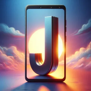 Mobile phone — letter J (variant 2)