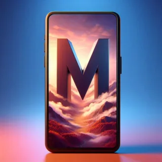 Mobile phone — letter M (variant 2)