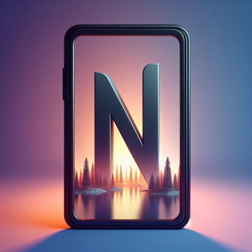 Mobile phone — letter N (variant 2)
