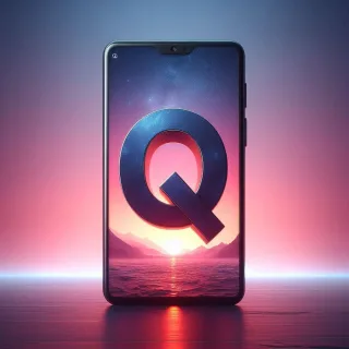 Mobile phone — letter Q (variant 2)