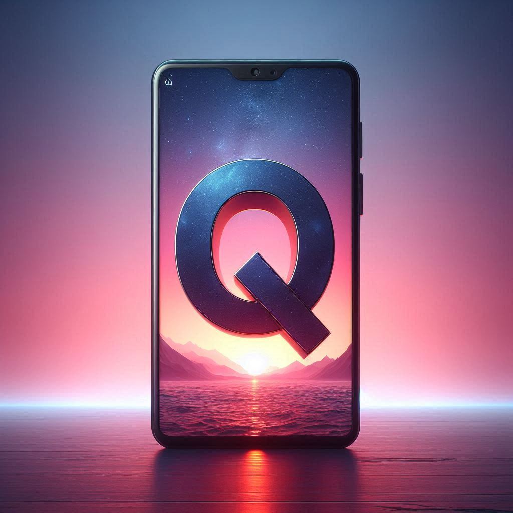 Mobile phone — letter Q (variant 2)