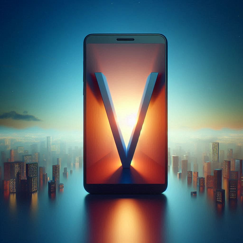 Mobile phone — letter V