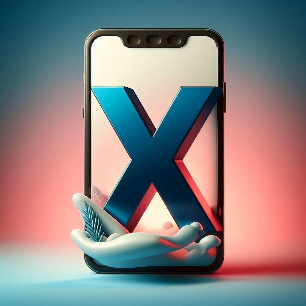 Mobile phone — letter X
