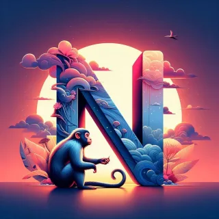 Monkey — letter N