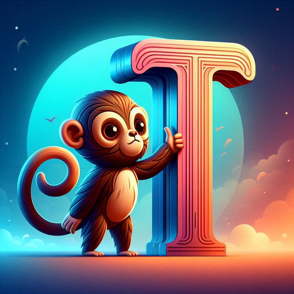 Monkey — letter T