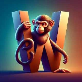 Monkey — letter W