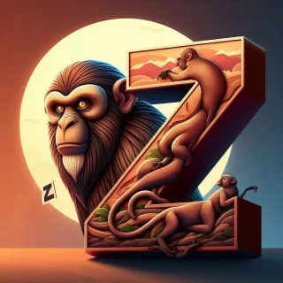 Monkey — letter Z