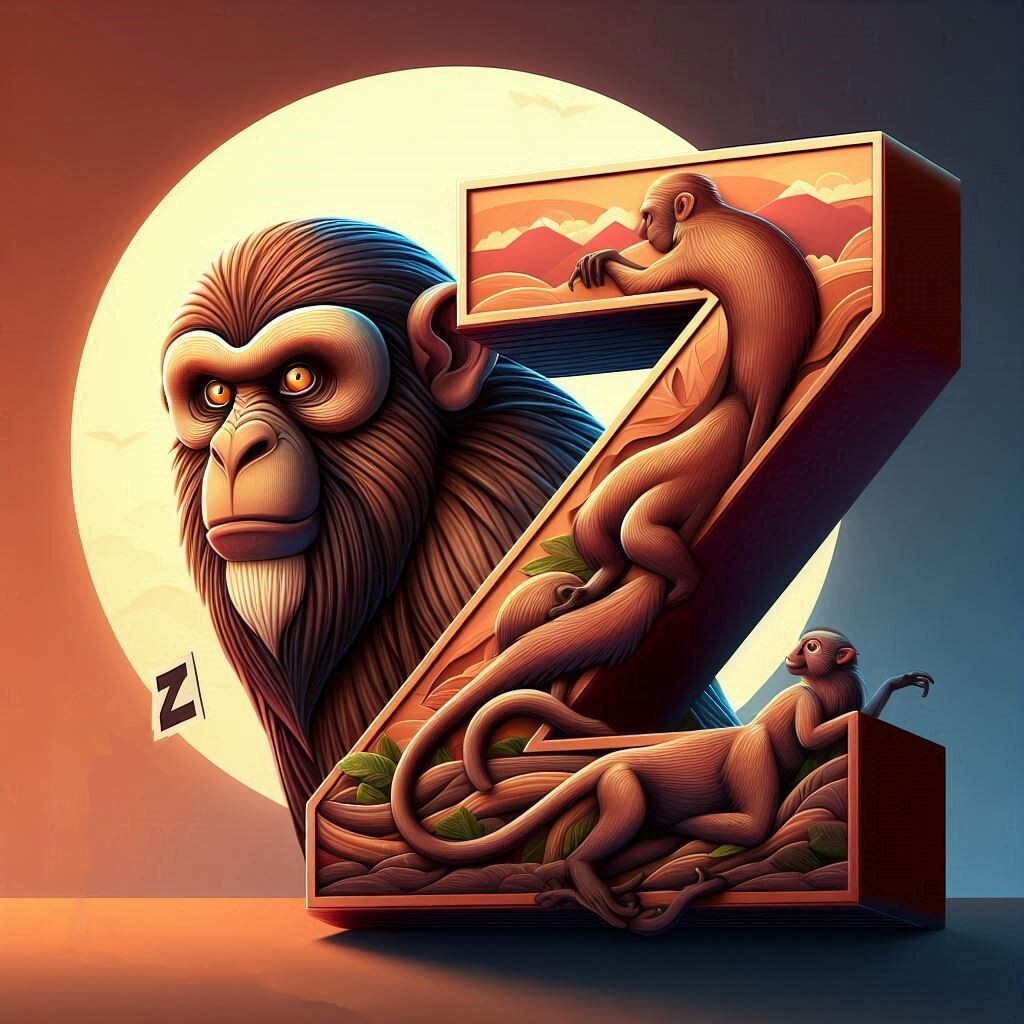 Monkey — letter Z