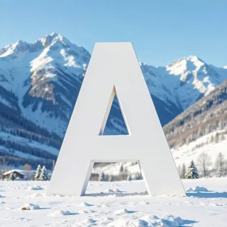 Mountains in winter — letter A