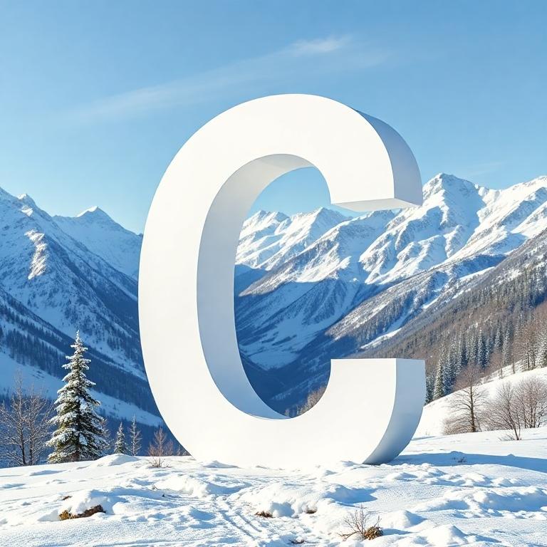 Mountains in winter — letter C