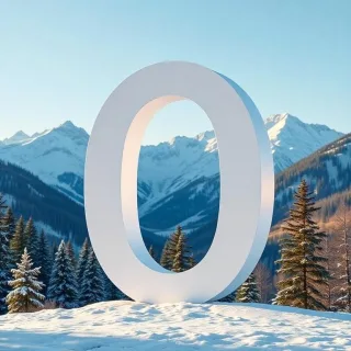 Mountains in winter — letter O