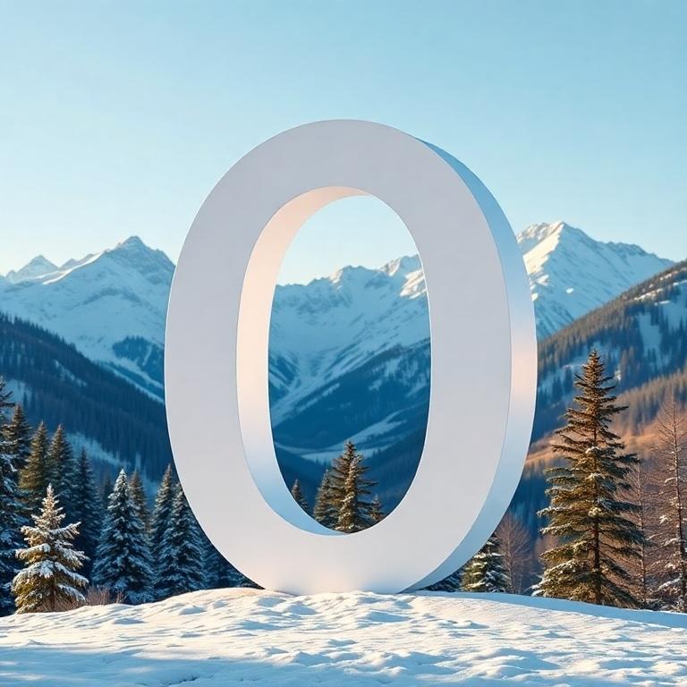 Mountains in winter — letter O