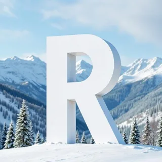 Mountains in winter — letter R