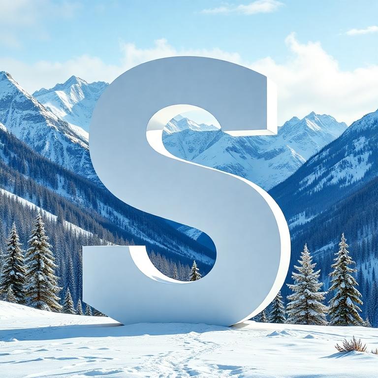 Mountains in winter — letter S