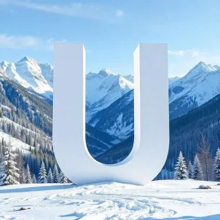 Mountains in winter — letter U